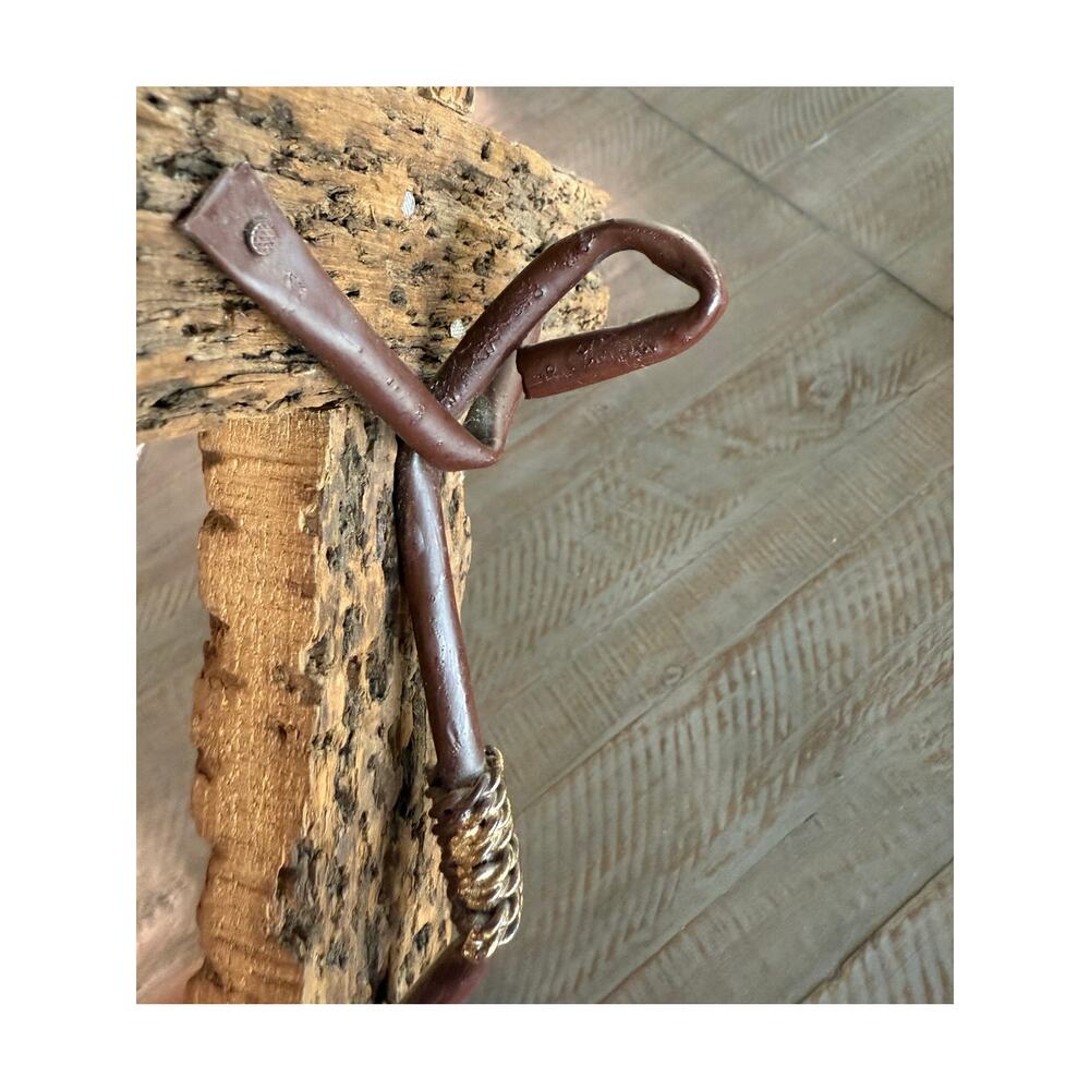 Vintage Brutalist Handmade Religious Metalware Cross 12.5"x8" Drift Wood - Picture 6 of 6